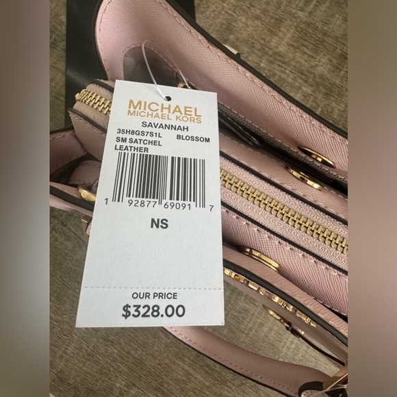 NWT MICHAEL KORS SAVANNAH BLOSSM  SMALL SATCHEL SAFFIANO LEATHER - Picture 6 of 10